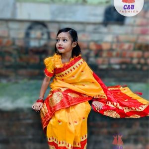 লাল-হলুদ চাকা কাতান
