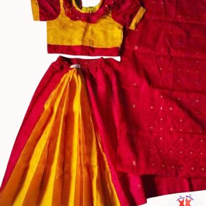 জামদানী কন্টাস্ট লাল-হলুদ