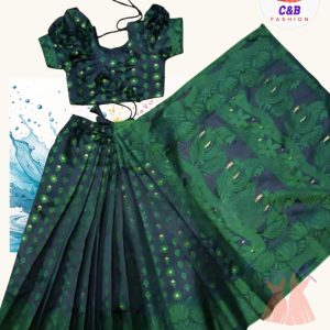 কালো-সবুজ নাকফুল জামদানী