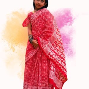জামদানী প্রিন্ট রেডি শাড়ী